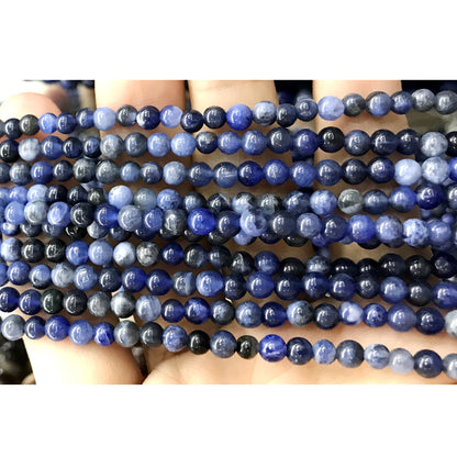 CSO25 Sodalite Gemstone Beads Smooth Round 4mm 15" Strand