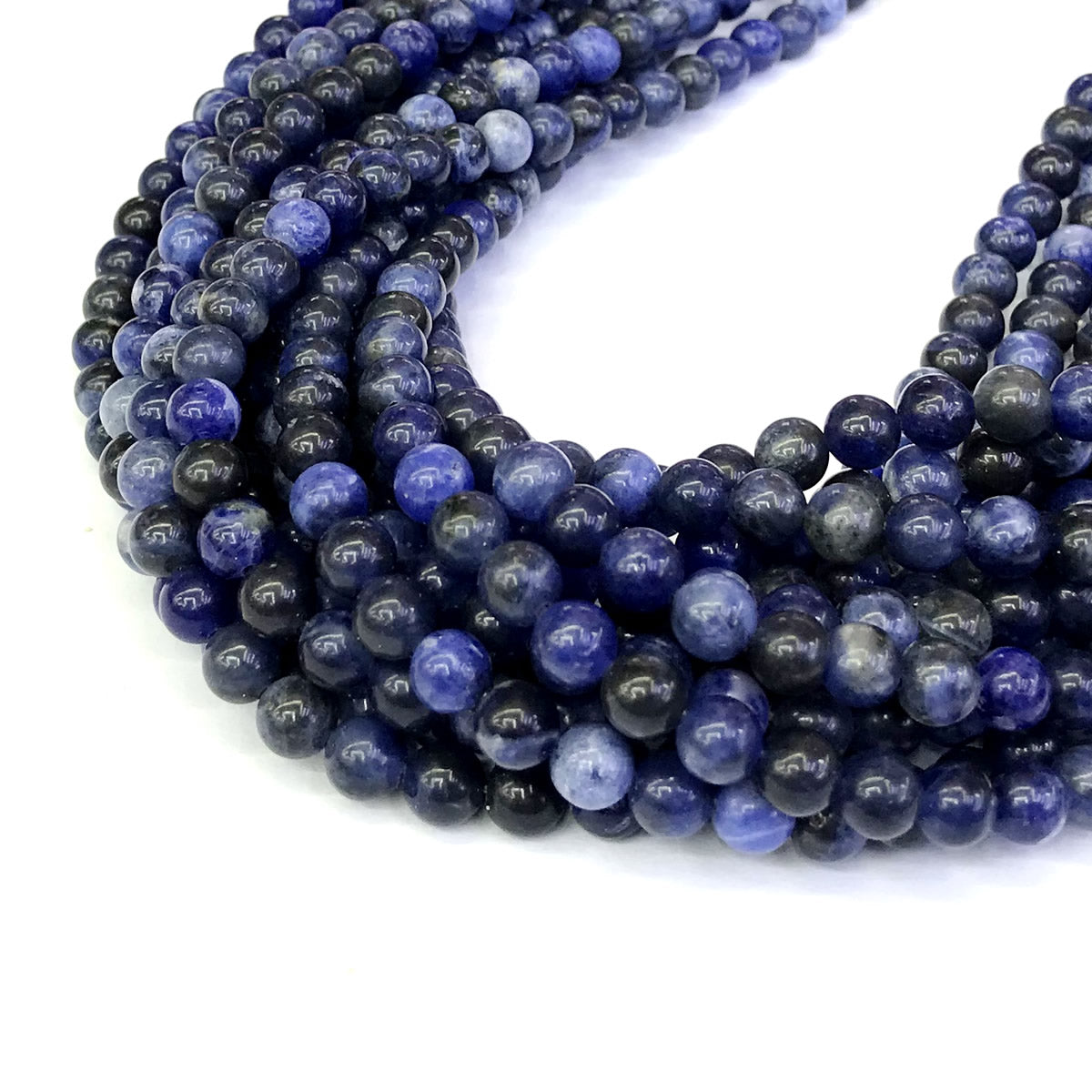 CSO26 Sodalite Gemstone Beads Smooth Round 6mm 15" Strand