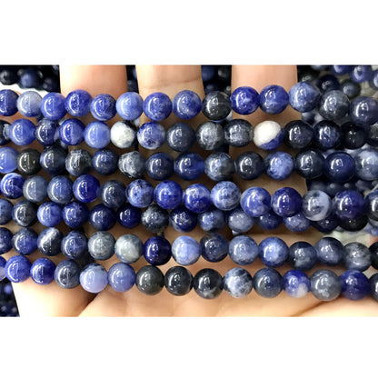 CSO26 Sodalite Gemstone Beads Smooth Round 6mm 15" Strand