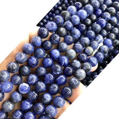 CSO27 Sodalite Gemstone Beads Smooth Round 8mm 15" Strand