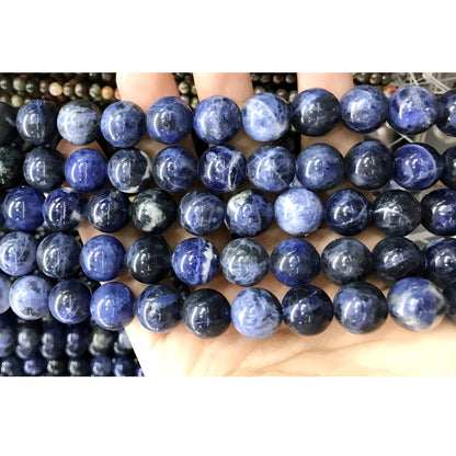 CSO29 Sodalite Gemstone Beads Smooth Round 12mm 15" Strand