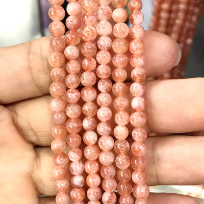 CSS10 Golden Sunstone Beads Smooth Round 4mm 15" Strand