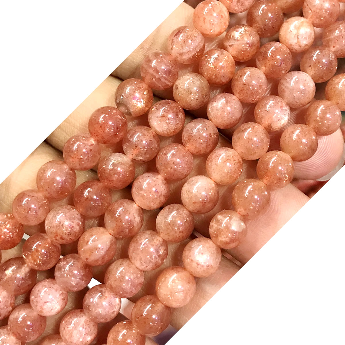 CSS11 Golden Sunstone Beads Smooth Round 6mm 15" Strand