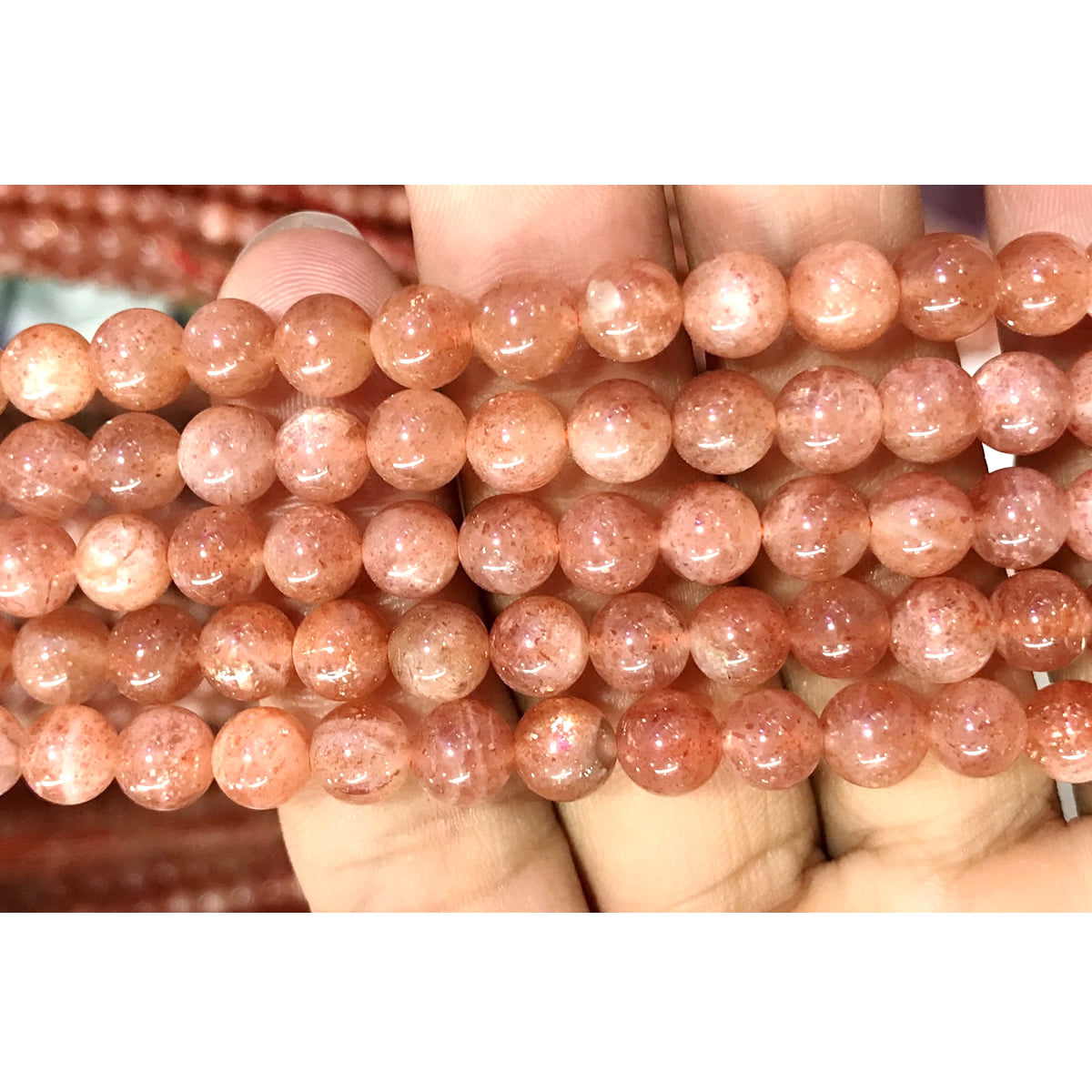 CSS11 Golden Sunstone Beads Smooth Round 6mm 15" Strand