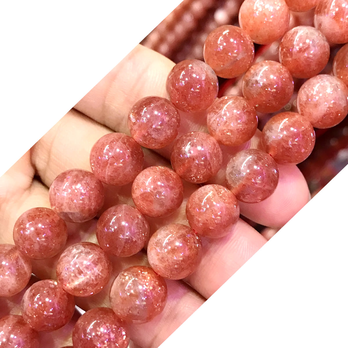 CSS14 Golden Sunstone Beads Smooth Round 10mm 15" Strand