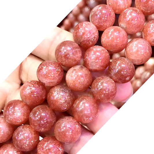 CSS15 Golden Sunstone Beads Smooth Round 12mm 15" Strand