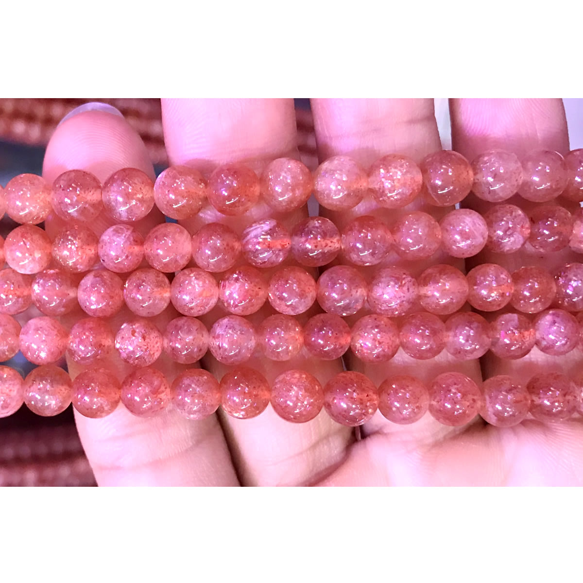 CSS20 Golden Sunstone Gemstone Beads Smooth Round 6mm 15" Strand