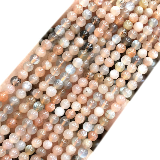 CSS35 Sunstone Beads Smooth Round 4mm 15" Strand