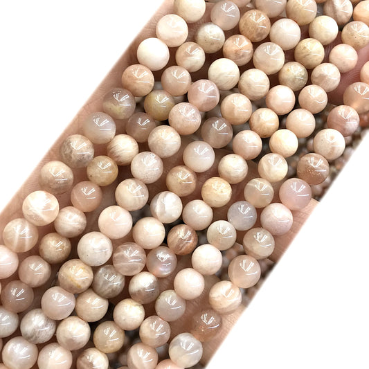 CSS36 Sunstone Beads Smooth Round 6mm 15" Strand