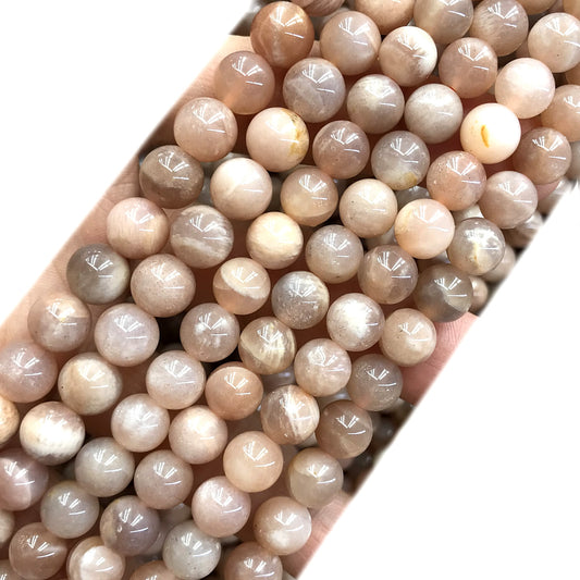 CSS37 Sunstone Beads Smooth Round 8mm 15" Strand