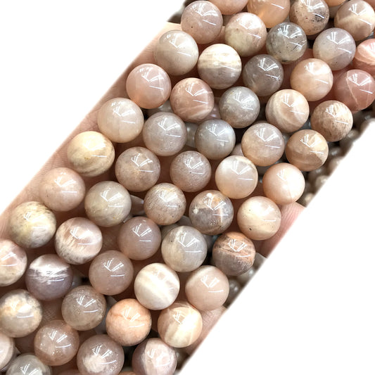 CSS38 Sunstone Beads Smooth Round 10mm 15" Strand