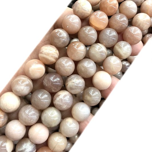 CSS39 Sunstone Beads Smooth Round 12mm 15" Strand