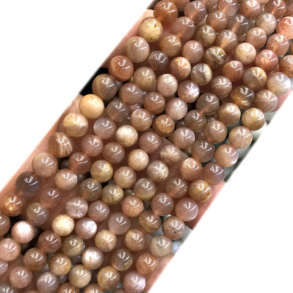 CSS42 Sunstone Gemstone Beads Smooth Round 6mm 15" Strand