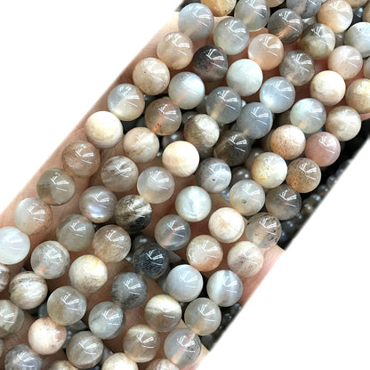 CSS60 Sunstone Beads Smooth Round 8mm 15" Strand