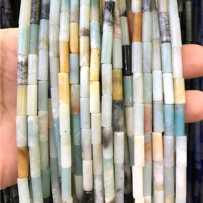 CTB01 Colorful Amazonite Beads Smooth Tube 4x13mm 15" Strand