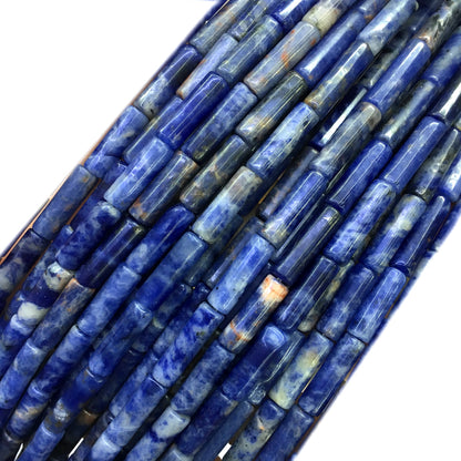 CTB03 Sodalite Gemstone Beads Smooth Tube 4x13mm 15" Strand