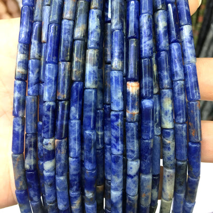 CTB03 Sodalite Gemstone Beads Smooth Tube 4x13mm 15" Strand