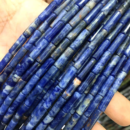 CTB03 Sodalite Gemstone Beads Smooth Tube 4x13mm 15" Strand