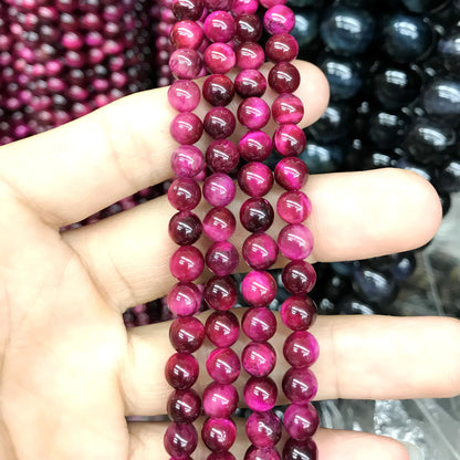 CTE135 Red Tiger Eye Beads Smooth Round 4mm 15" Strand