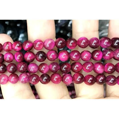 CTE136 Red Tiger Eye Beads Smooth Round 6mm 15" Strand