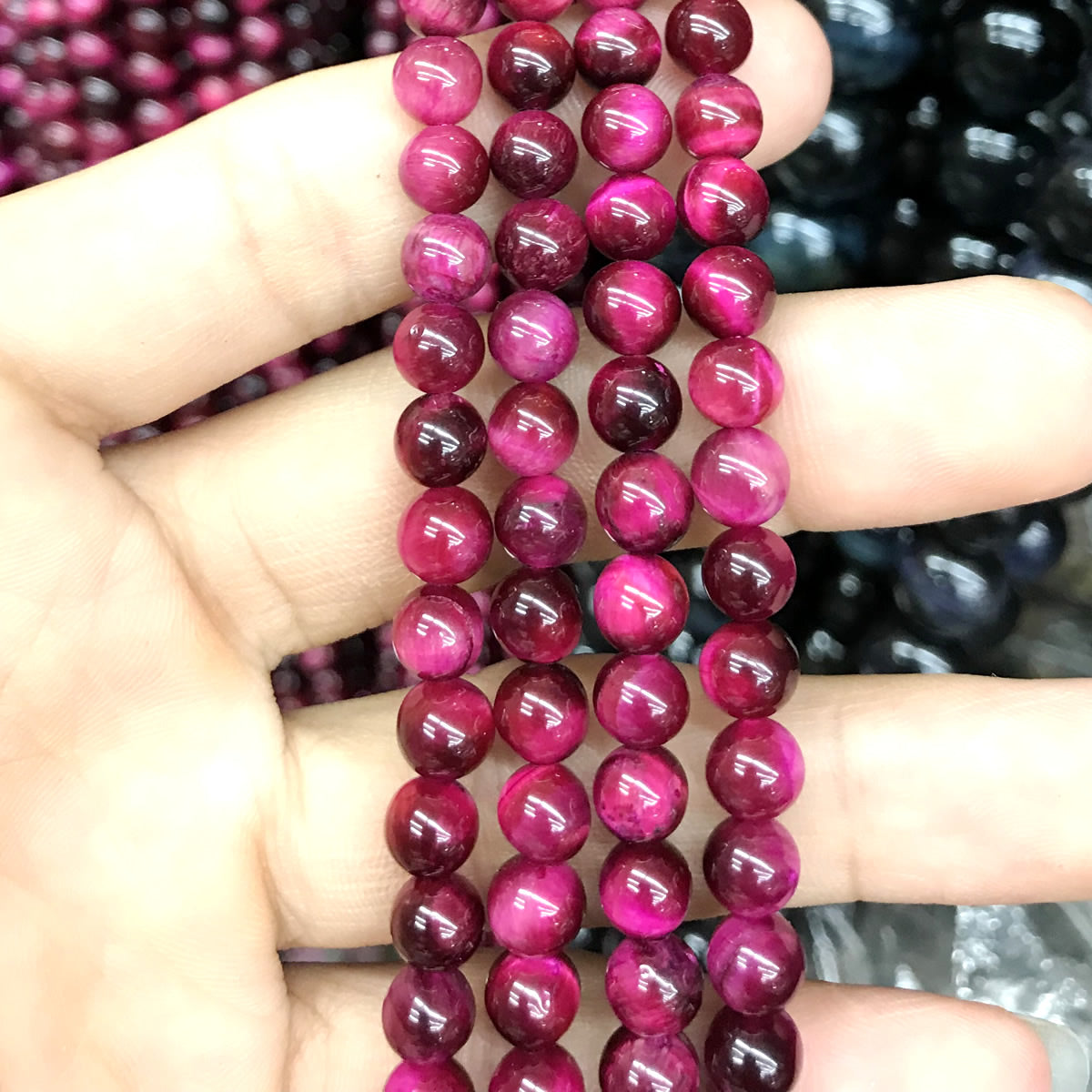 CTE136 Red Tiger Eye Beads Smooth Round 6mm 15" Strand