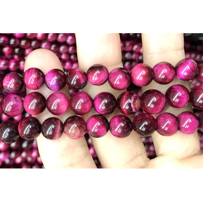 CTE137 Red Tiger Eye Beads Smooth Round 8mm 15" Strand