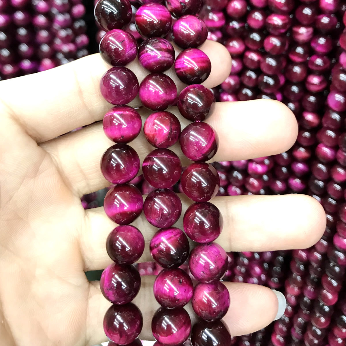 CTE138 Red Tiger Eye Beads Smooth Round 10mm 15" Strand