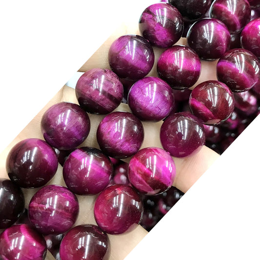 CTE140 Red Tiger Eye Beads Smooth Round 14mm 15" Strand