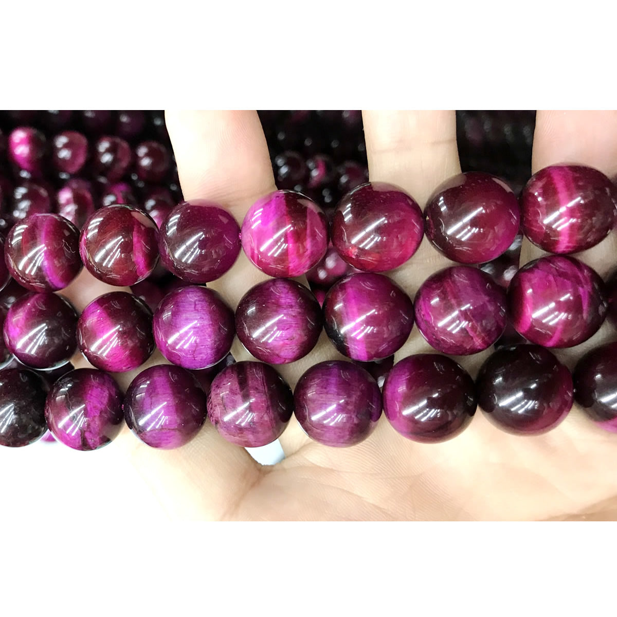 CTE140 Red Tiger Eye Beads Smooth Round 14mm 15" Strand