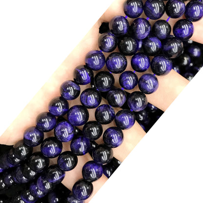 CTE145 Purple Tiger Eye Beads Smooth Round 4mm 15" Strand