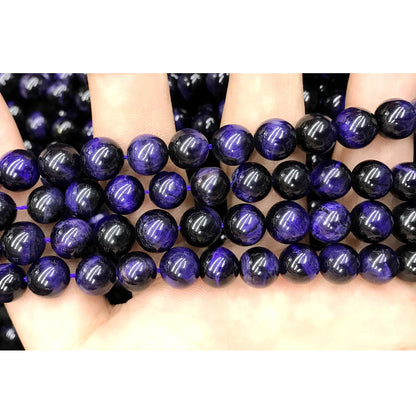 CTE146 Purple Tiger Eye Beads Smooth Round 6mm 15" Strand