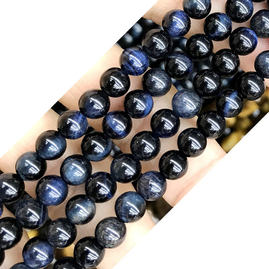 CTE156 Blue Tiger Eye Beads Smooth Round 6mm 15" Strand