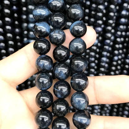 CTE159 Blue Tiger Eye Beads Smooth Round 12mm 15" Strand