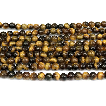 CTE17 Yellow Tiger Eye Beads Smooth Round 4mm 15" Strand