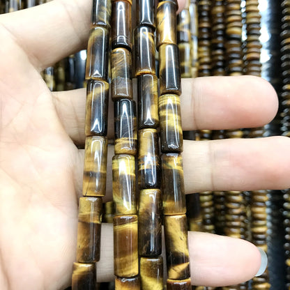 CTE186 Yellow Tiger Eye Beads Tube 6*16mm 15" Strand