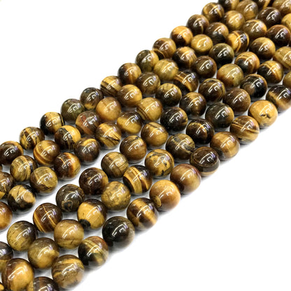 CTE19 Yellow Tiger Eye Beads Smooth Round 8mm 15" Strand