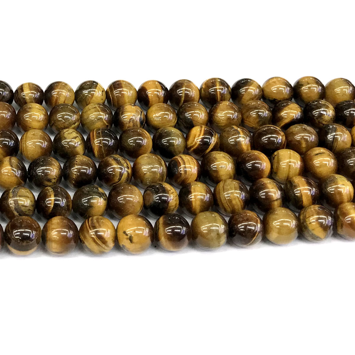 CTE19 Yellow Tiger Eye Beads Smooth Round 8mm 15" Strand