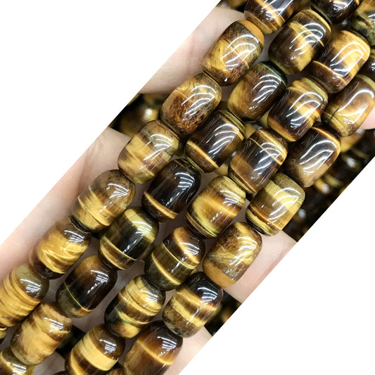 CTE190 Yellow Tiger Eye Beads Drum 8*12mm 15" Strand