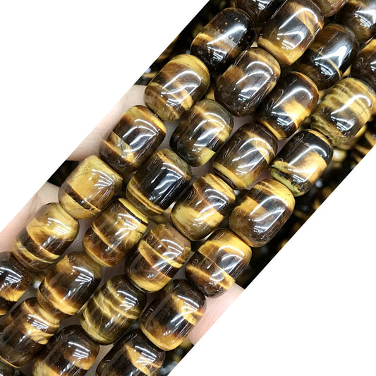 CTE191 Yellow Tiger Eye Beads Drum 10*14mm 15" Strand