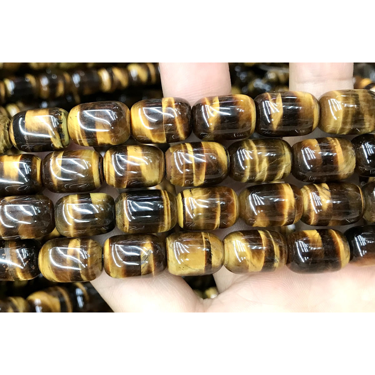 CTE191 Yellow Tiger Eye Beads Drum 10*14mm 15" Strand