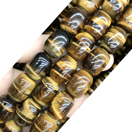 CTE192 Yellow Tiger Eye Beads Drum 12*16mm 15" Strand