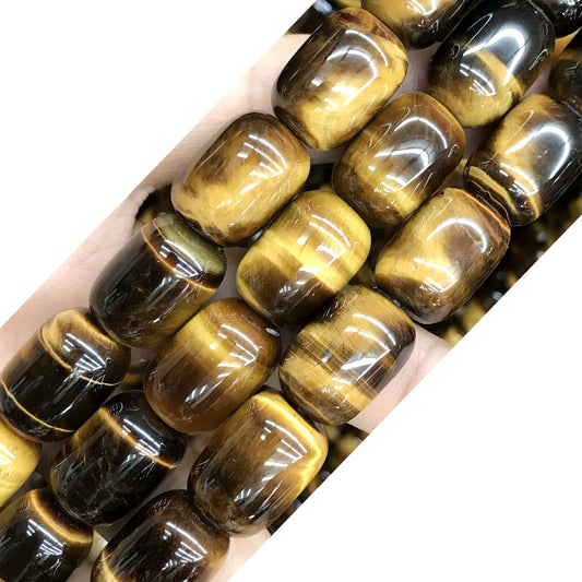 CTE193 Yellow Tiger Eye Beads Drum 13*18mm 15" Strand