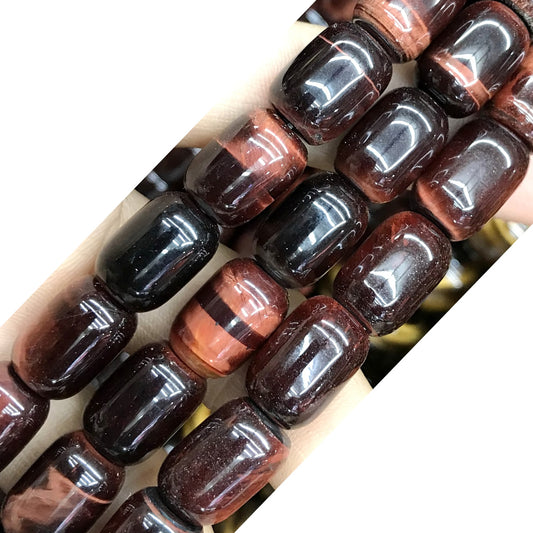 CTE198 Red Tiger Eye Beads Drum 8*12mm 15" Strand