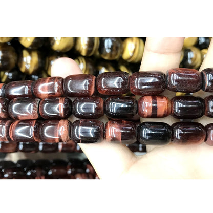 CTE198 Red Tiger Eye Beads Drum 8*12mm 15" Strand