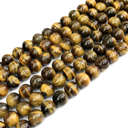 CTE20 Yellow Tiger Eye Beads Smooth Round 10mm 15" Strand