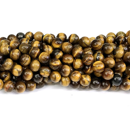 CTE20 Yellow Tiger Eye Beads Smooth Round 10mm 15" Strand