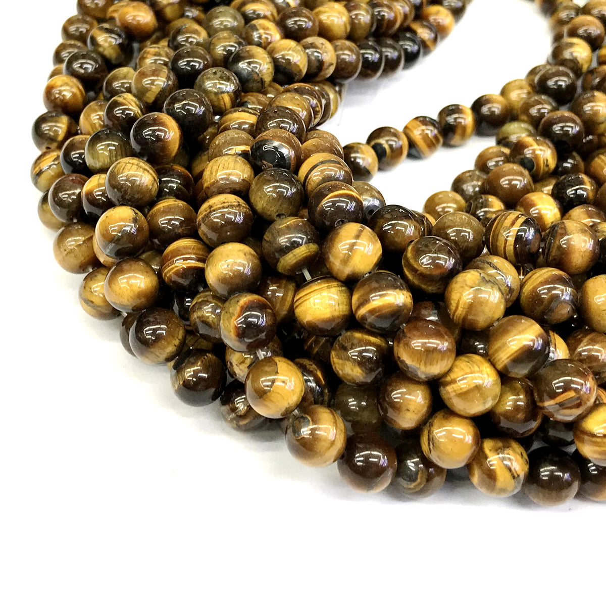 CTE20 Yellow Tiger Eye Beads Smooth Round 10mm 15" Strand