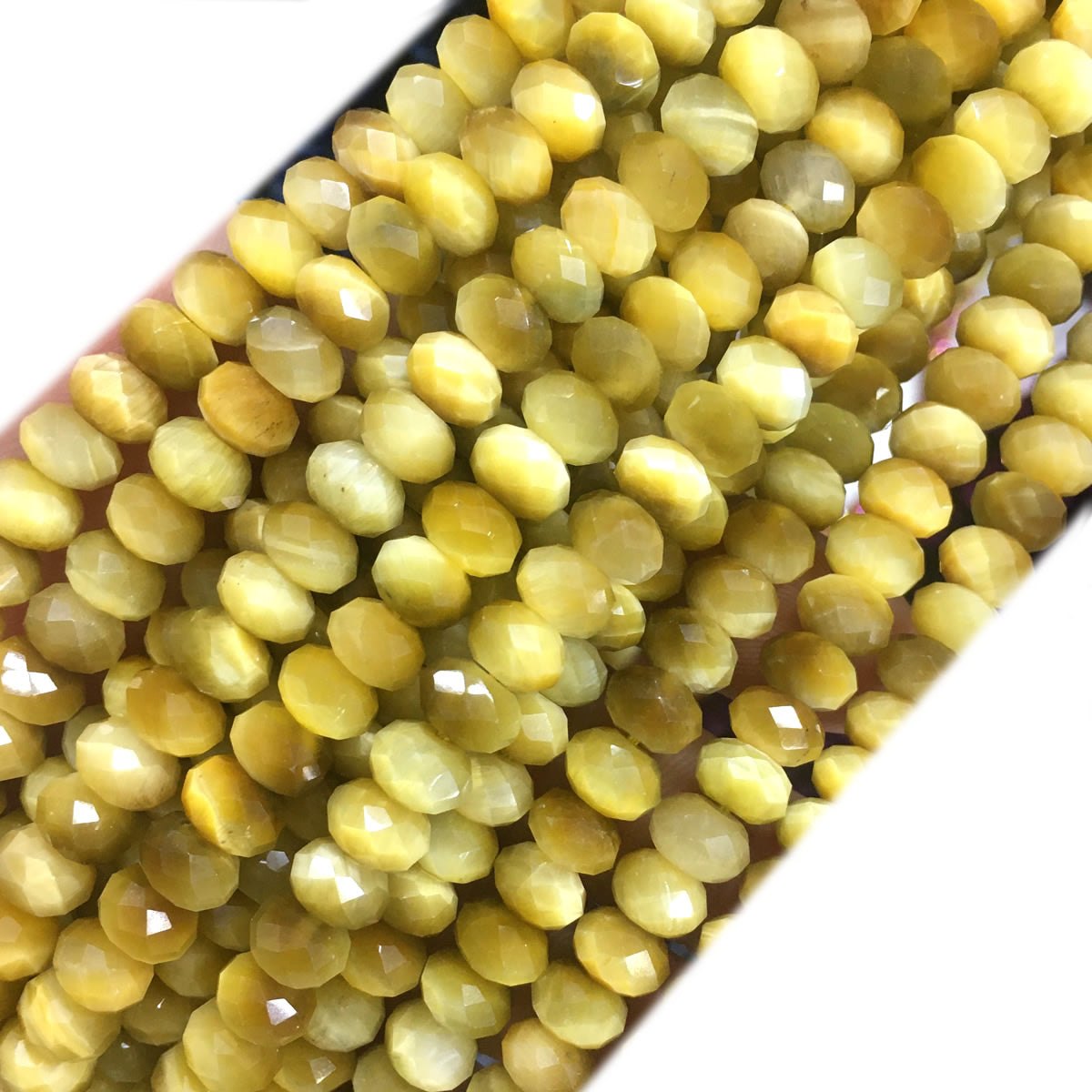 CTE207 Golden Tiger Eye Beads Faceted Rondelle 5x8mm 15" Strand