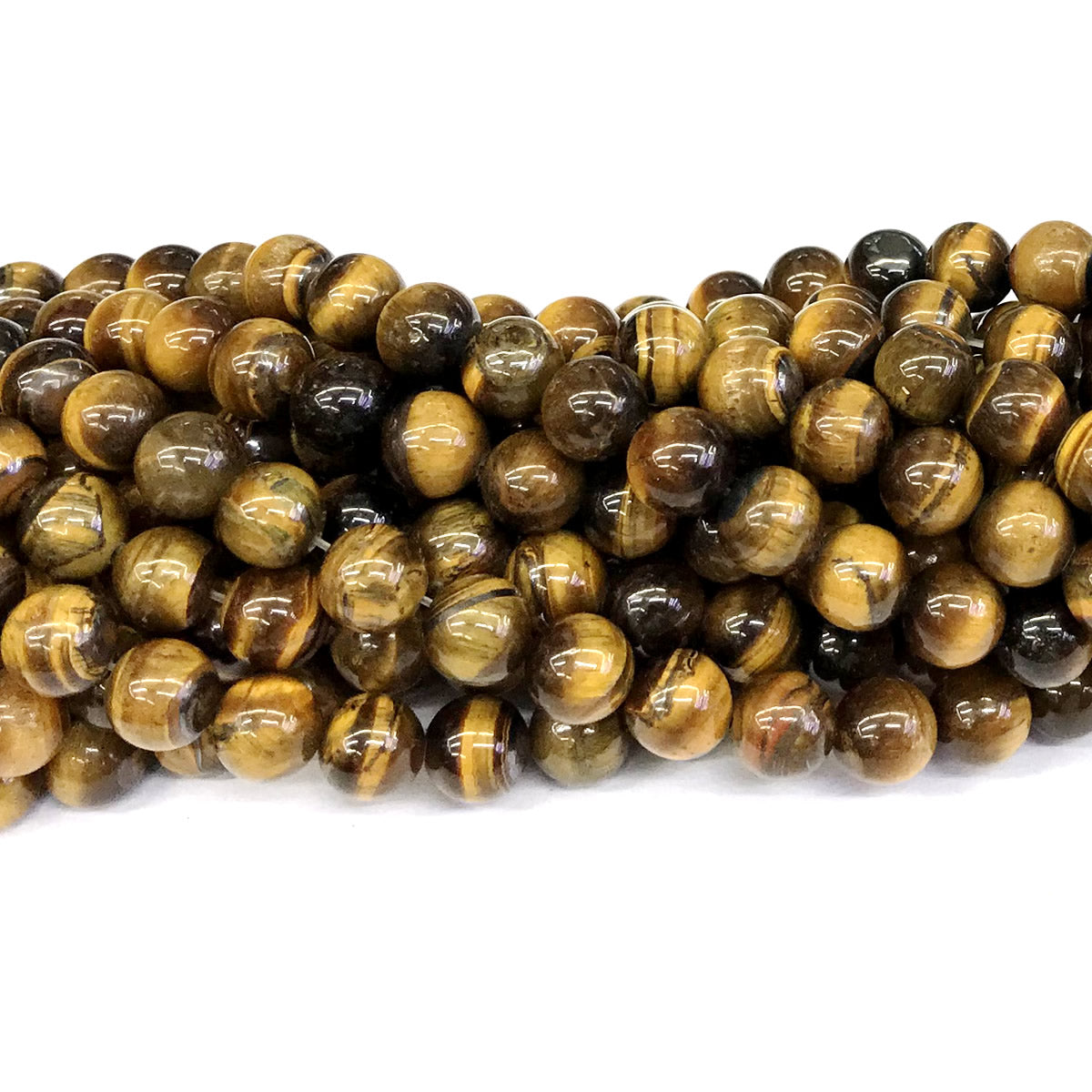 CTE21 Yellow Tiger Eye Beads Smooth Round 12mm 15" Strand