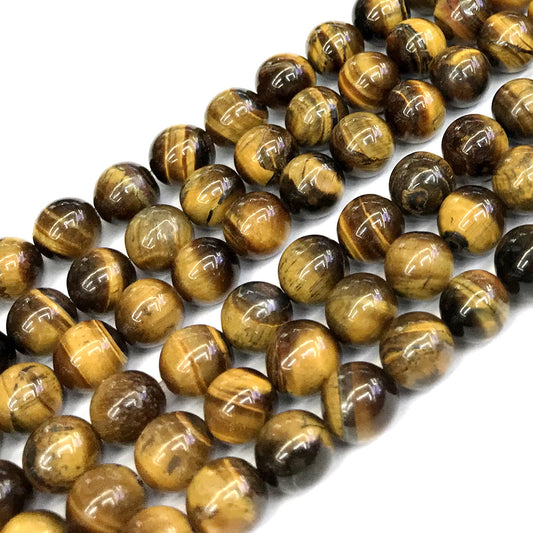 CTE22 Yellow Tiger Eye Beads Smooth Round 14mm 15" Strand